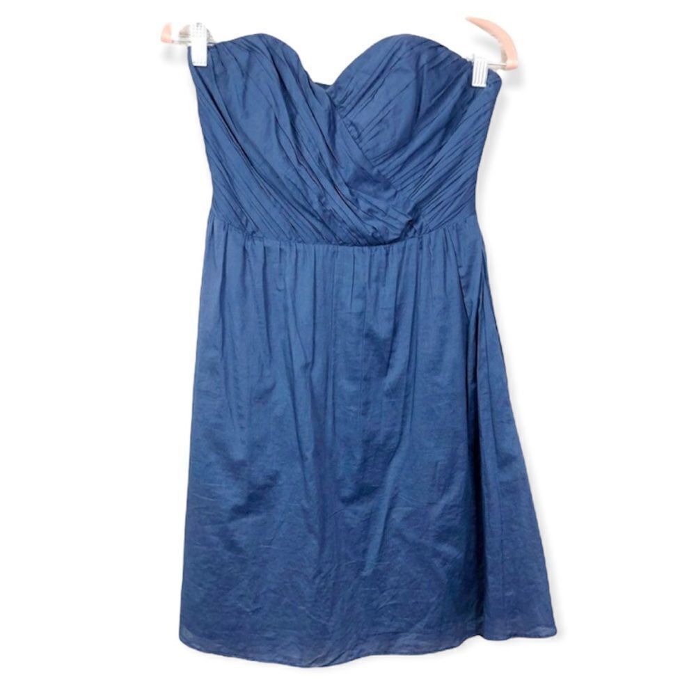 Express Blue Textured Strapless Mini Dress